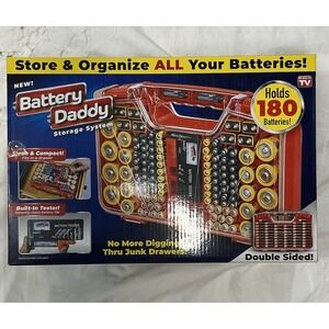 180 Battery Daddy Storage System Caddy‎ Organizer with Case and Tester.